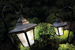 2 x Coach lights with Shepherds Crooks
